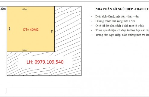 Bán nhà mới 4T, DT40m ô tô đỗ cửa Ngũ Hiệp, gần đường Vũ Lăng Thanh trì giá 3,x tỷ